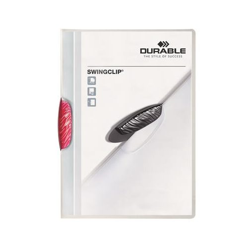 Gyorsfűző, klipes, A4, DURABLE "Swingclip® 30", rózsaszín