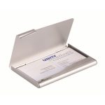 Névjegykártyatartó tárca, fém, 20 db-os, DURABLE, matt ezüst