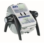 Névjegykártyatartó, műanyag, 400 db-os, forgatható, fekvő, DURABLE, "VISIFIX®", fekete