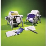 Névjegykártyatartó, műanyag, 400 db-os, forgatható, fekvő, DURABLE, "VISIFIX®", ezüst