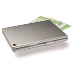Névjegykártyatartó tárca, fém, 20 db-os, DURABLE "CARD BOX DUO", ezüst