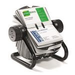 Névjegykártyatartó, fém, 400 db-os, forgatható, fekvő, DURABLE, "VISIFIX®", fekete