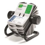 Névjegykártyatartó, fém, 400 db-os, forgatható, fekvő, DURABLE, "VISIFIX®", fekete