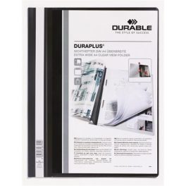   Gyorsfűző, A4, széles, panorámás, DURABLE "DURAPLUS®", fekete