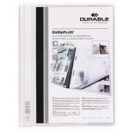 Gyorsfűző, A4, széles, panorámás, DURABLE "DURAPLUS®", fehér