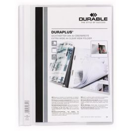   Gyorsfűző, A4, széles, panorámás, DURABLE "DURAPLUS®", fehér