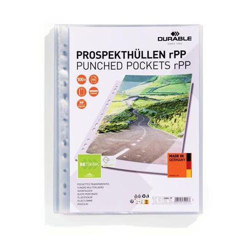 Genotherm, lefűzhető, PP, A4, 80 mikron, DURABLE "rPP"