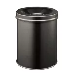 Tűzálló szemetes, fém, kerek, DURABLE "Safe", fekete