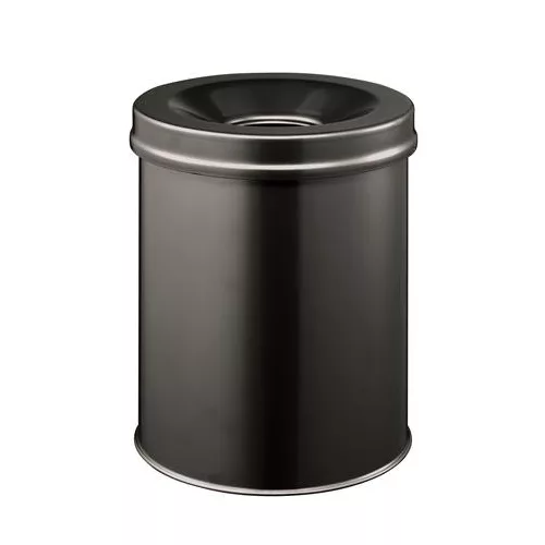 Tűzálló szemetes, fém, kerek, DURABLE "Safe", fekete