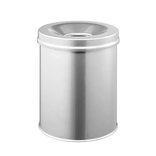 Tűzálló szemetes, fém, kerek, DURABLE "Safe", ezüst