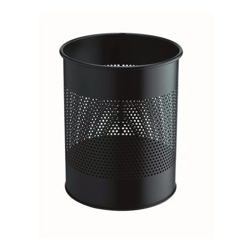 Papírkosár, fém, 15 liter, DURABLE, fekete