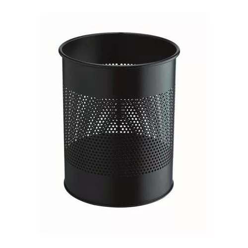 Papírkosár, fém, 15 liter, DURABLE, fekete