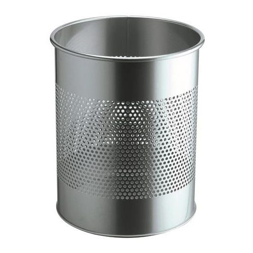Papírkosár, fém, 15 liter, DURABLE, ezüst