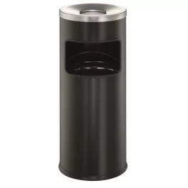   Tűzálló szemetes, kerek, hamutartóval, DURABLE "Safe", fekete