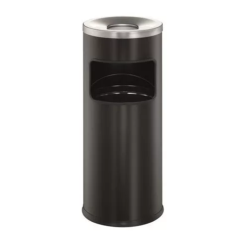 Tűzálló szemetes, kerek, hamutartóval, DURABLE "Safe", fekete