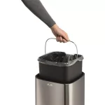 Szemetes, 21 l, szenzoros tetővel, DURABLE "NO TOUCH", ezüst