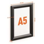 Posztertábla, fali, A5, alumínium keret, DURABLE, fekete