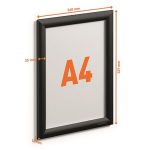 Posztertábla, fali, A4, alumínium keret, DURABLE, fekete