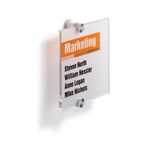 Információs tábla, 148x148 mm, DURABLE "Crystal Sign®", áttetsző