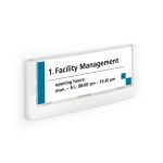 Információs tábla, 149x52,5 mm, DURABLE "CLICK SIGN", fehér