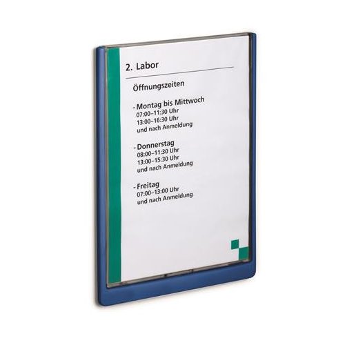 Információs tábla, 210x297 mm, DURABLE „CLICK SIGN”, kék
