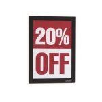 Infokeret, A5, öntapadó háttal, mágneses előlappal, DURABLE "DURAFRAME", ezüst-fekete