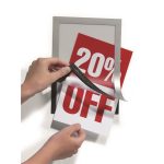 Infokeret, A5, öntapadó háttal, mágneses előlappal, DURABLE "DURAFRAME", ezüst-ezüst