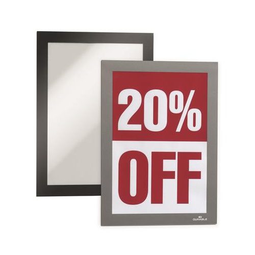 Infokeret, A5, öntapadó háttal, DURABLE "DURAFRAME®", ezüst