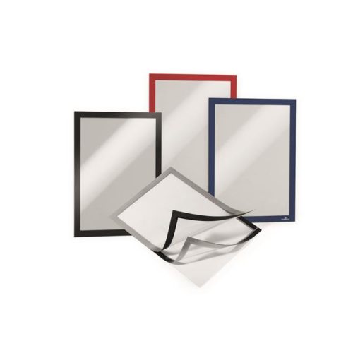 Infokeret, A4, öntapadó háttal, mágneses előlappal, DURABLE "DURAFRAME", piros
