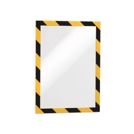   Infokeret, A4, öntapadó háttal, DURABLE "DURAFRAME SECURITY", sárga-fekete