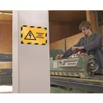 Infokeret, A4, öntapadó háttal, DURABLE "DURAFRAME SECURITY", sárga-fekete