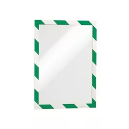   Infokeret, A4, öntapadó háttal, DURABLE "DURAFRAME SECURITY", zöld-fehér