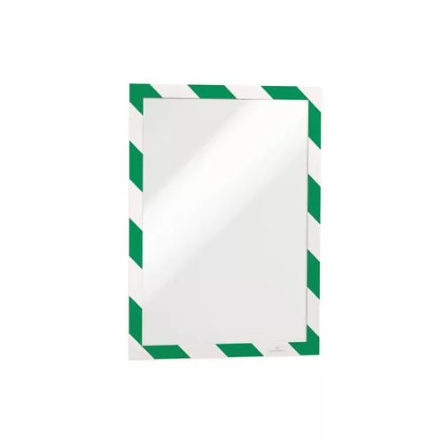 Infokeret, A4, öntapadó háttal, DURABLE "DURAFRAME SECURITY", zöld-fehér