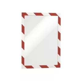   Infokeret, A4, öntapadó háttal, DURABLE "DURAFRAME SECURITY", piros-fehér