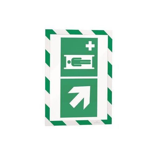 Infokeret, A4, mágneses, DURABLE "DURAFRAME® MAGNETIC SECURITY", zöld-fehér