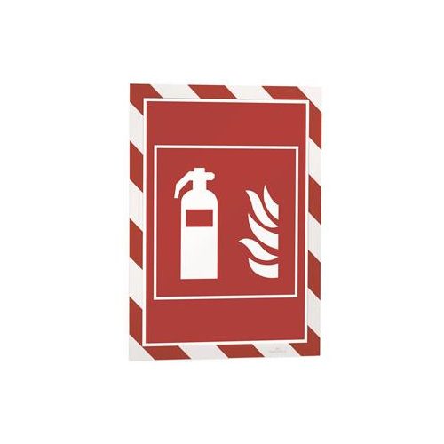 Infokeret, A4, mágneses, DURABLE "DURAFRAME® MAGNETIC SECURITY", piros-fehér