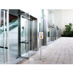 Padlóállvány, kültéri, A4, DURABLE "INFO STAND", antracit-szürke