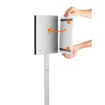 Padlóállvány, kültéri, A4, DURABLE "INFO STAND", antracit-szürke