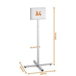 Padlóállvány, kültéri, A4, DURABLE "INFO STAND", antracit-szürke