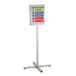 Padlóállvány, kültéri, A3, DURABLE "INFO STAND", antracit-szürke