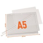 Információs tasak, vízálló, kábelkötegelővel rögzíthető, A5, DURABLE