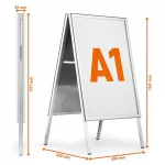 Megállító tábla, poszteres, A1, DURABLE "Fold Outdoor", ezüst