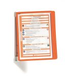 Bemutatótábla tartó, fali, 5 db bemutatótáblával, DURABLE "VARIO® WALL 5", narancssárga