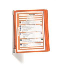   Bemutatótábla tartó, fali, 5 db bemutatótáblával, DURABLE "VARIO® WALL 5", narancssárga