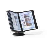 Bemutatótábla tartó, asztali, 10 db bemutatótáblával, DURABLE, "Motion", fekete