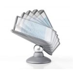 Bemutatótábla tartó, asztali, 10 db bemutatótáblával, DURABLE, "Motion", fekete