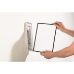 Bemutatótábla tartó, fali, 10 db bemutatótáblával, DURABLE "SHERPA WALL", piros