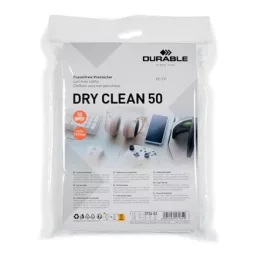   Tisztítókendő, képernyőhöz, 50 db, DURABLE "DRY CLEAN 50", fehér