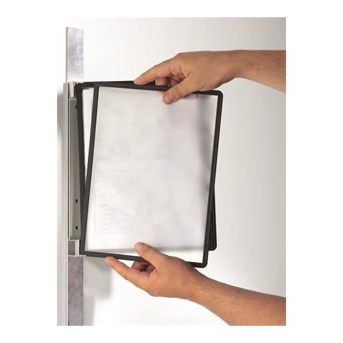 Bemutatótábla tartó, fali, mágneses, 5 db bemutatótáblával, DURABLE "VARIO® 5 MAGNET", fekete