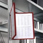 Bemutatótábla tartó, fali, mágneses, 5 db bemutatótáblával, DURABLE "VARIO® 5 MAGNET", piros